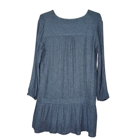 Rails Lydia Salem Stripe Drop Waist Linen Dress Small - Picture 3 of 13
